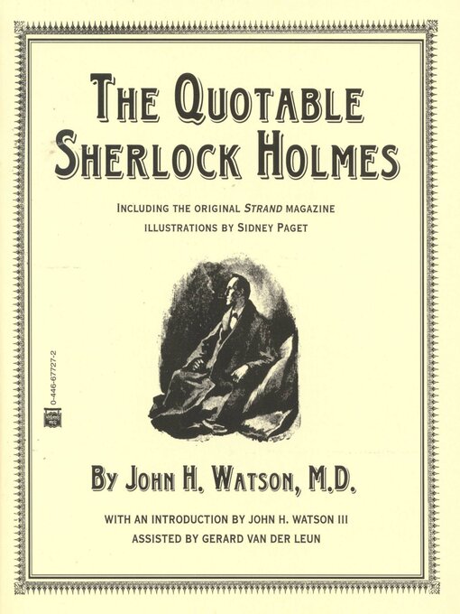 Title details for The Quotable Sherlock Holmes by John H. Watson - Available